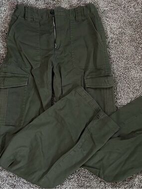 Rewind Olive Green Cargo Pants with Utility Pockets